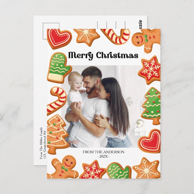 Lebkuchen Foto Weihnachten Postkarte (Vorne/Hinten)