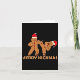 Lebkuchen Frohe Kickmas Lustiger Karate Weihnachts Karte