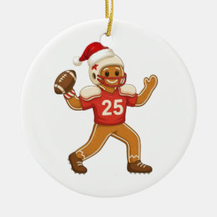 Lebkuchen-Fußball-Weihnachten 2026 Feiertags-Sport Keramik Ornament