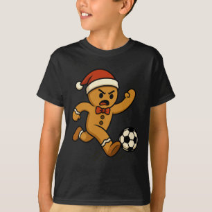 Lebkuchen Fußballspieler Lustiges Weihnachten Kind T-Shirt