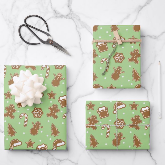 Lebkuchen Geschenkpapier Set (Vorderseite)
