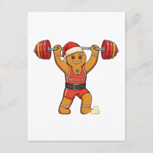 Lebkuchen-Gewichtheber Weihnachten 2026 Feiertags- Postkarte