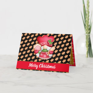 Lebkuchen-Gnom Anpassen Farbe und Text Feiertag Feiertagskarte