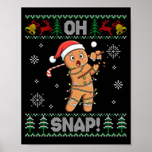 Lebkuchen Golf Weihnachtsplätzchen Oh Snap Santa U Poster
