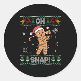 Lebkuchen Golf Weihnachtsplätzchen Oh Snap Santa U Runder Aufkleber