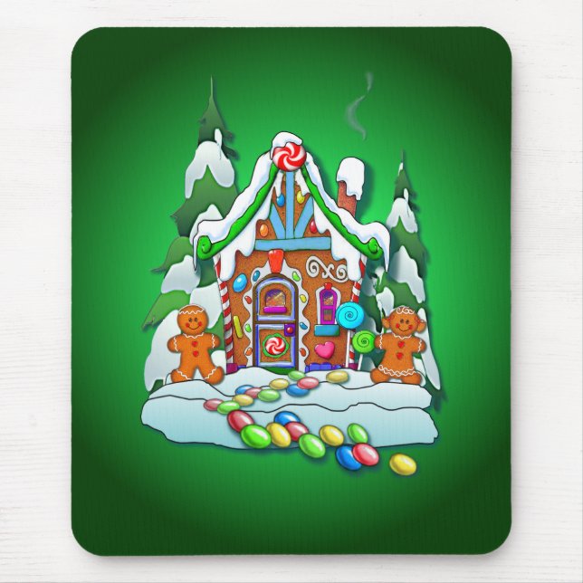 LEBKUCHEN-HAUS durch SHARON SHARPE Mousepad (Vorne)