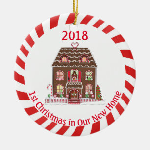 Lebkuchen-Haus-erstes Weihnachten im neuen Zuhause Keramik Ornament