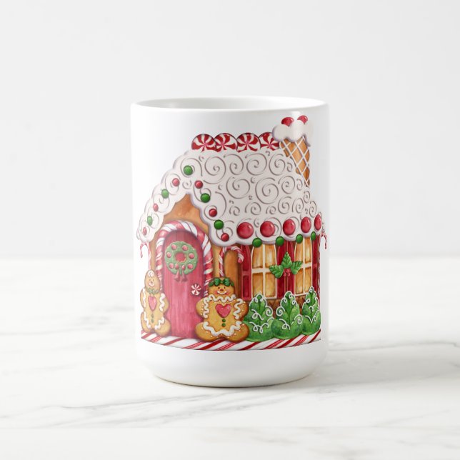 Lebkuchen-Haus-Lebkuchen-Mann-Lebkuchen-Dame Kaffeetasse (Mittel)