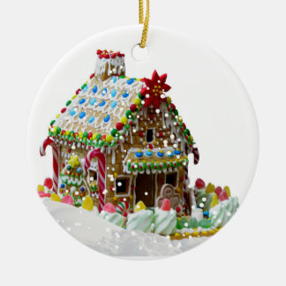Lebkuchen-Haus-Weihnachtsverzierung Keramik Ornament