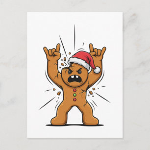 Lebkuchen Heavy Metal Gitarre Weihnachten 2026 Ankündigungspostkarte