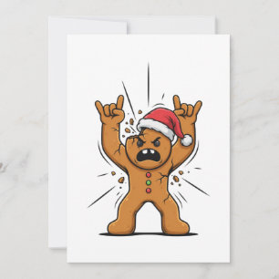 Lebkuchen Heavy Metal Gitarre Weihnachten 2026 Dankeskarte