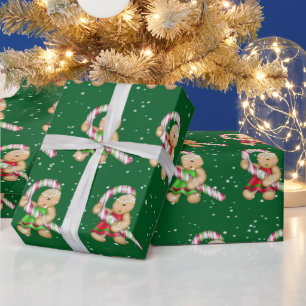 Lebkuchen in Schneeflocken Geschenkpapier