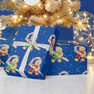 Lebkuchen in Schneeflocken Geschenkpapier