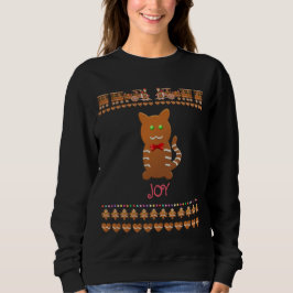 Lebkuchen-Katze mit einem roten Bogen Sweatshirt