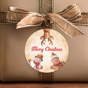 Lebkuchen Kekse Braun Weihnachten Runder Aufkleber