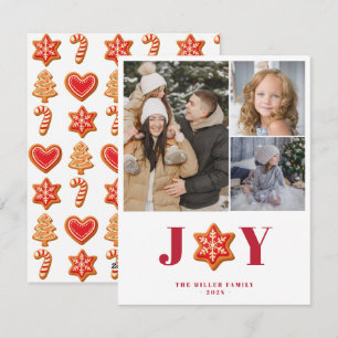 Lebkuchen-Kekse Freude Feiertag Multi-Foto-Karte Feiertagskarte