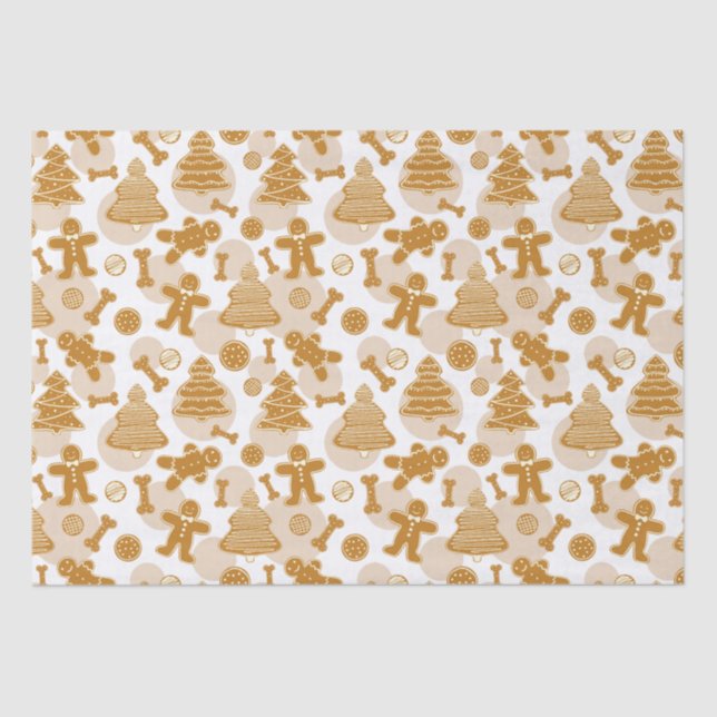 Lebkuchen Kekse mit Hundeknochen Seidenpapier (Vorderseite)