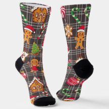 Lebkuchen-Kekse Socken Weihnachtsdruck Socken