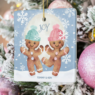 Lebkuchen Kekse tanzen Freude Weihnachten Keramikornament