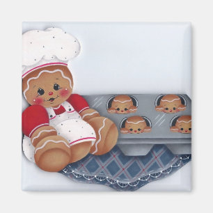 Lebkuchen-Koch und Baby-Ingwer-Muffin-Magnet Magnet