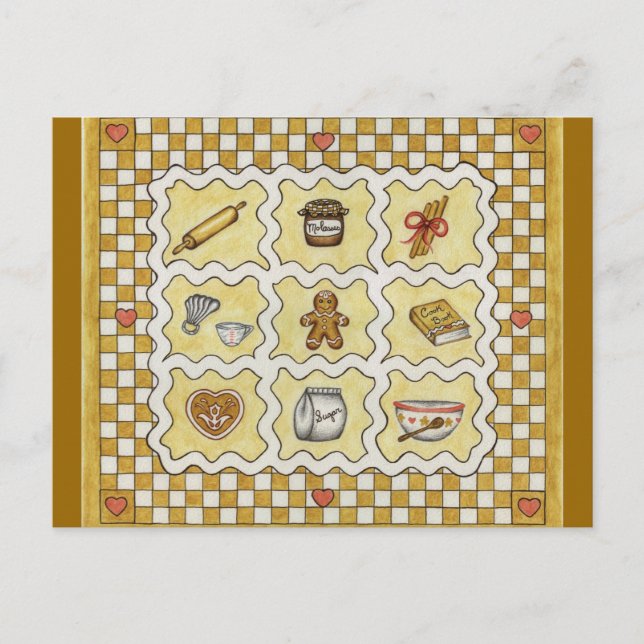 Lebkuchen Küche Rezept/Postkarte Postkarte (Vorderseite)