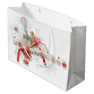 Lebkuchen-Küchen-Collagen-Geschenk-Tasche Große Geschenktüte