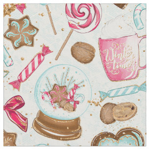 Lebkuchen-Küchen-Plätzchen-Süßigkeits-Gewebe Stoff