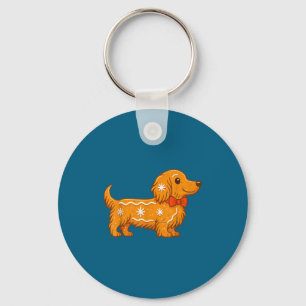 Lebkuchen Langhaar Dachshund Weihnachts-Pyjama T Schlüsselanhänger