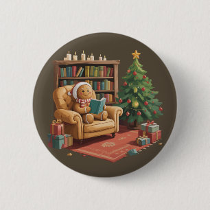 Lebkuchen-Lesebücher Weihnachten Lehrer  Button