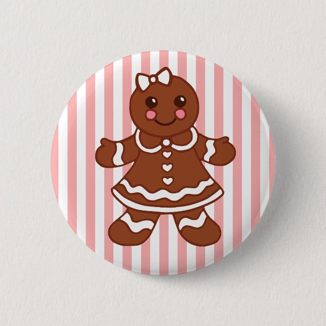 Lebkuchen-Mädchen-Knopf Button (Vorderseite)