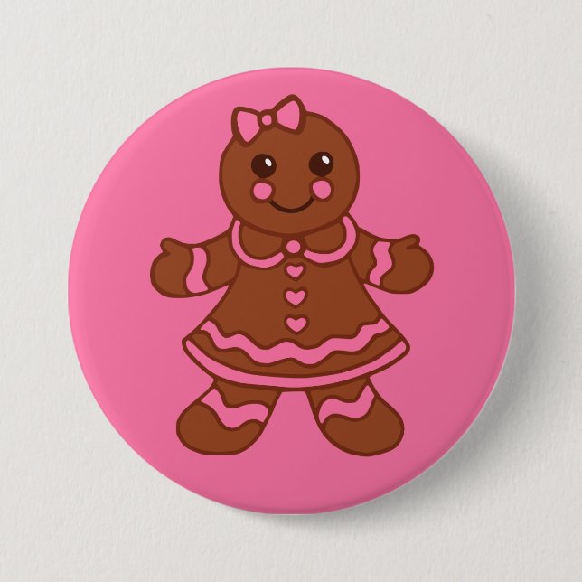 Lebkuchen-Mädchen-Knopf Button (Vorderseite)