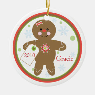Lebkuchen-Mädchen-Weihnachtsverzierung Keramikornament