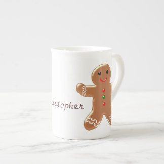 Lebkuchen-Mann addieren gerade Namen Prozellantasse
