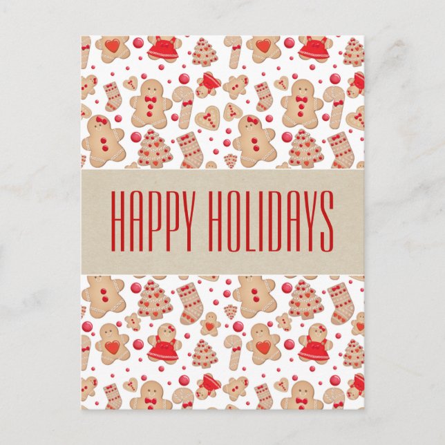 Lebkuchen Mann Backkost Rustikal Save the Date Postkarte (Vorderseite)