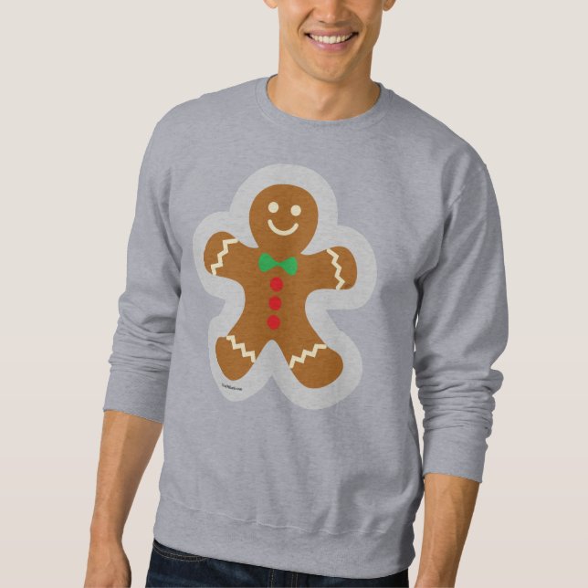 Lebkuchen Mann, der den Engel im Schnee macht Sweatshirt (Vorderseite)