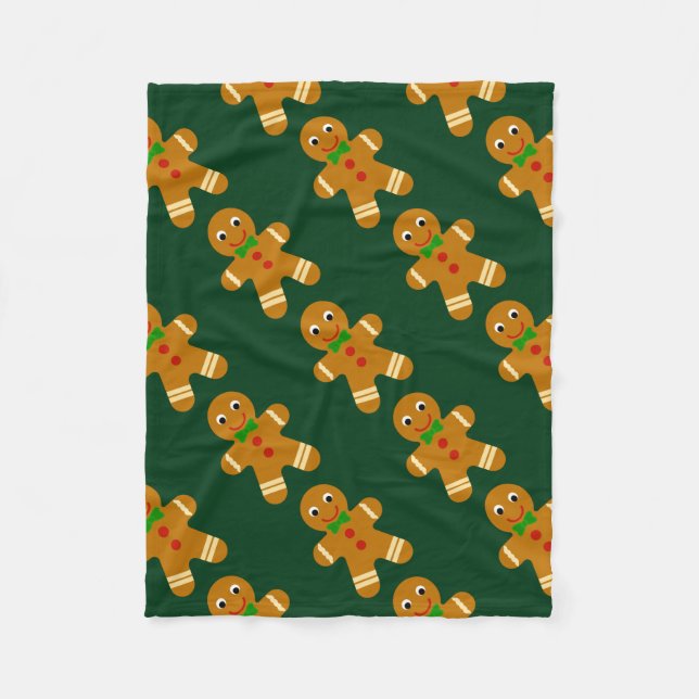 Lebkuchen-Mann Fleecedecke (Vorderseite)