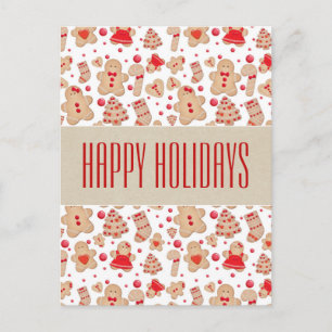 Lebkuchen-Mann Gebackene Kekse Rustikal Hochzeitse Postkarte