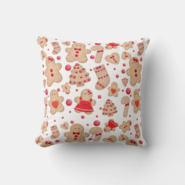 Lebkuchen Mann gebackene Kekse Rustikale Whimsical Kissen (Vorderseite)
