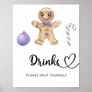 Lebkuchen Mann - Getränke helfen sich selbst Poste Poster