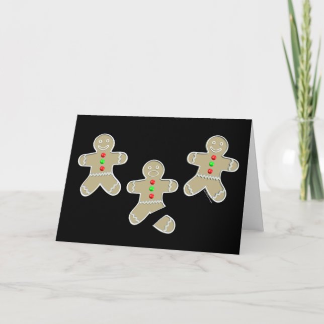 Lebkuchen-Mann got Hurt Feiertagskarte (Vorderseite)