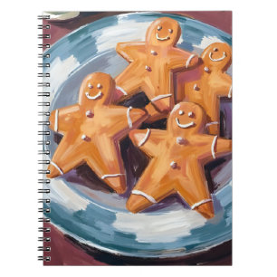 Lebkuchen-Mann-Kekse Frohe Weihnachten Notizblock