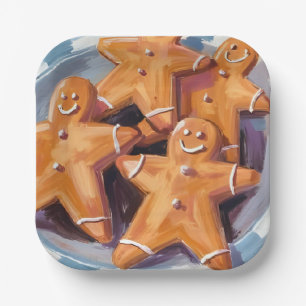 Lebkuchen-Mann-Kekse   Frohe Weihnachten Pappteller