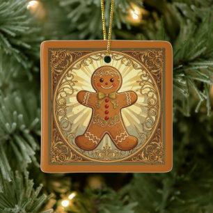 Lebkuchen-Mann-Kekse im Vintage-Stil Keramikornament