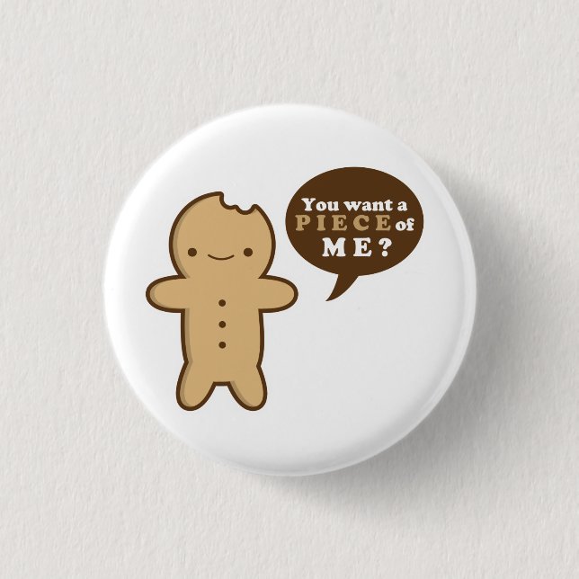 Lebkuchen-Mann-Knopf Button (Vorderseite)