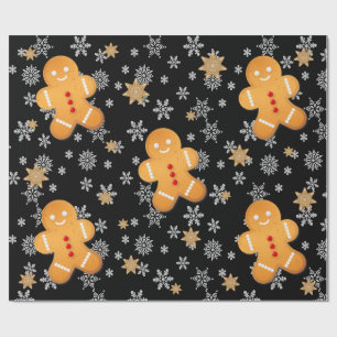 Lebkuchen Mann Lebkuchen Kekse Schneeflocken Geschenkpapier