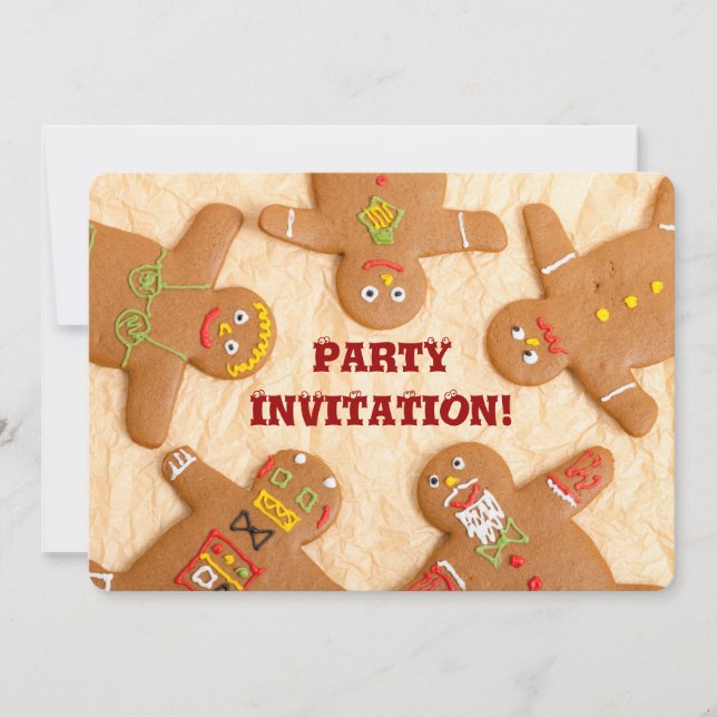 Lebkuchen-Mann-Party Invitatation Einladung (Vorderseite)