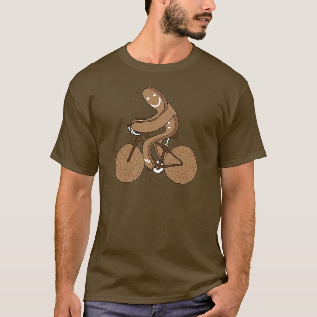 Lebkuchen-Mann-Reitfahrrad mit Gingersnap T-Shirt (Vorderseite)