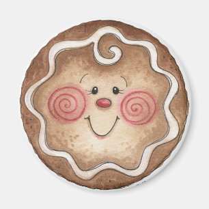 Lebkuchen-Mann-runder Magnet