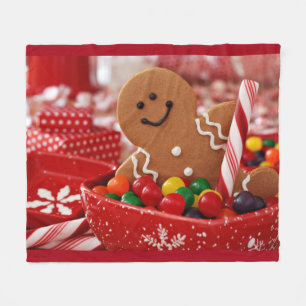 Lebkuchen-Mann und Süßigkeits-Fleece-Decke Fleecedecke