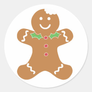 Lebkuchen-Mann-Weihnachtsaufkleber Runder Aufkleber